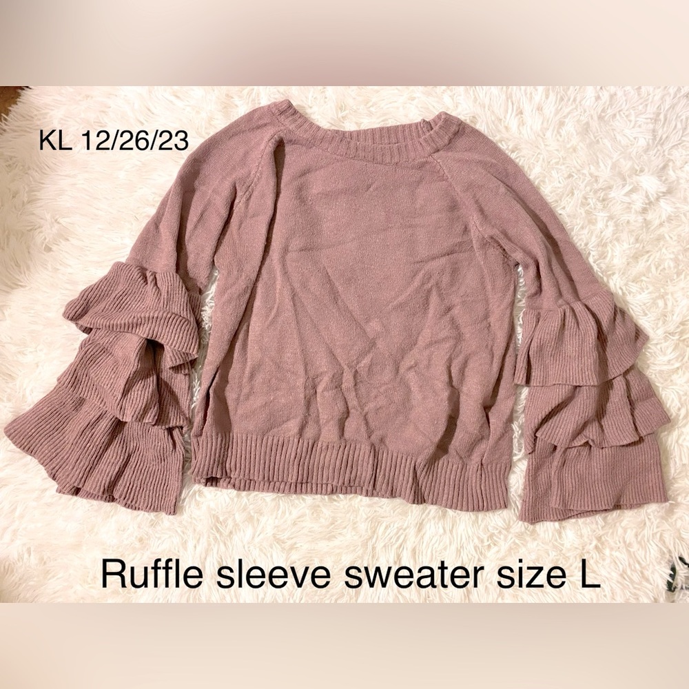 Ruffle sleeve sweater